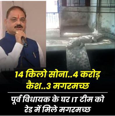 बीजेपी के पूर्व विधायक के घर IT की रेड, मिला 14 किलो सोना और 3 मगरमच्छ