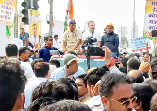 भारत जोड़ो न्याय यात्रा में राहुल गांधी ने केंद्र पर साधा निशाना