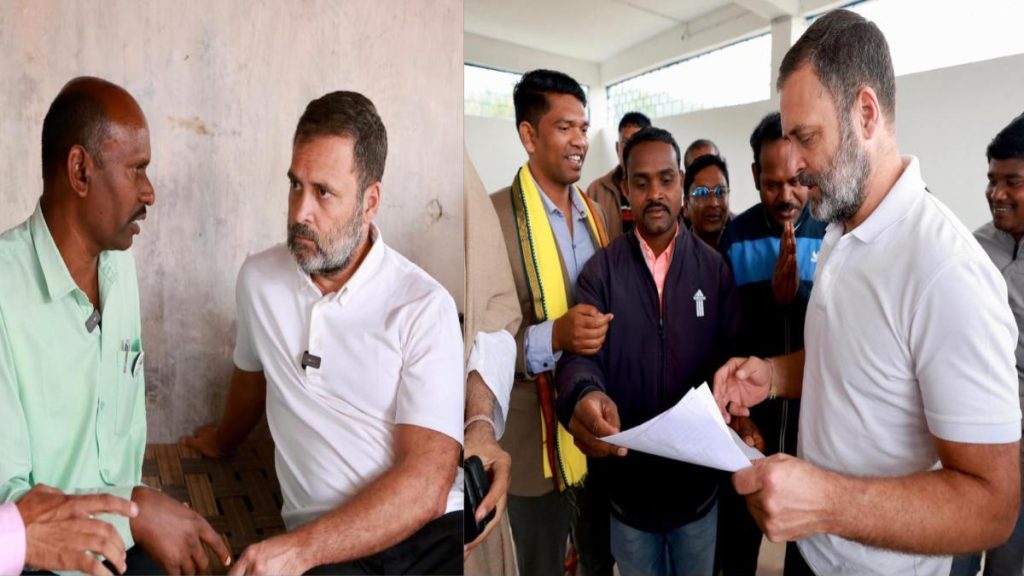 हसदेव अरण्य बचाओ नारे के बीच गाड़ी से उतरकर आंदोलनकारियों से मिले राहुल गांधी, सुनी समस्या