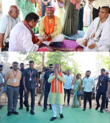 मुख्यमंत्री श्री साय अपने चचेरे भाई नरेश चन्द्र साय के दशगात्र कार्यक्रम में शामिल हुए, पुष्पांजलि अर्पित कर किया नमन