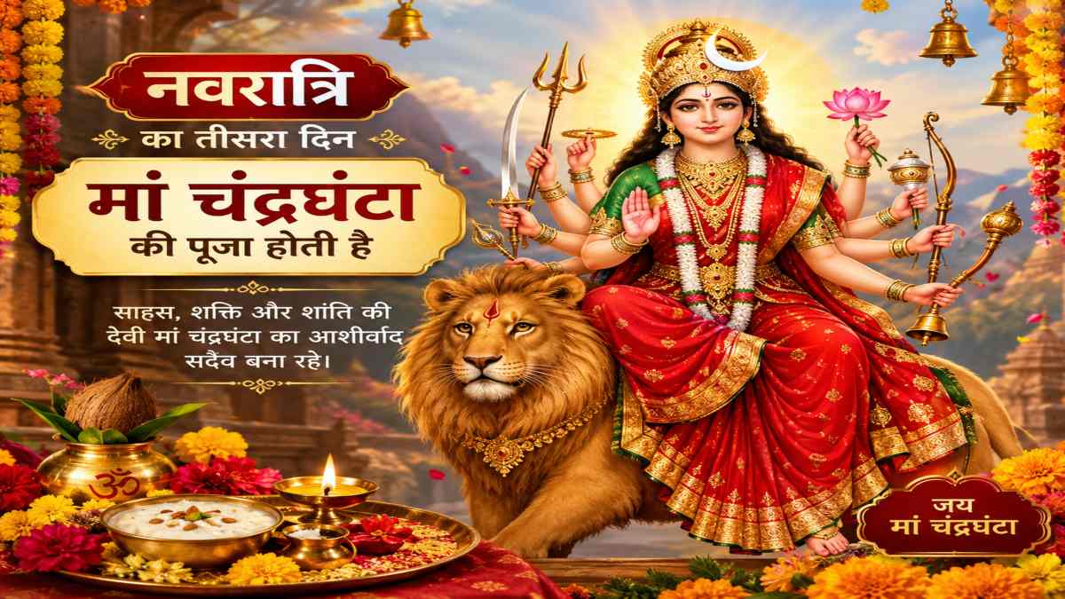 नवरात्रि के तीसरे दिन मां चंद्रघंटा की पूजा से दूर होते हैं भय और बाधाएं, जानें पूजा विधि और धार्मिक महत्व