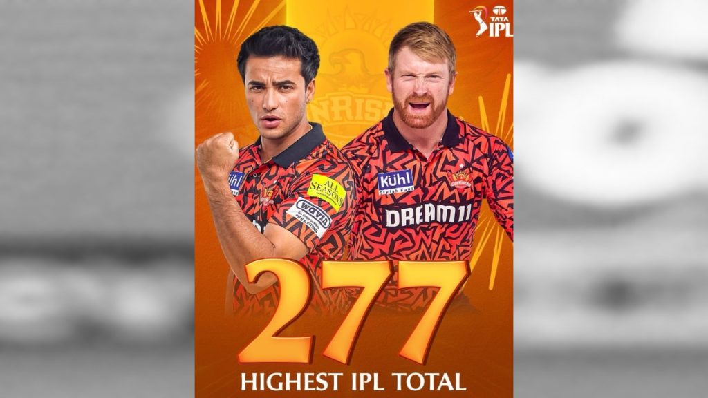 सनराइजर्स हैदराबाद ने बनाया आईपीएल के इतिहास का सबसे बड़ा स्कोर, मुंबई को दिया 278 रन का टारगेट