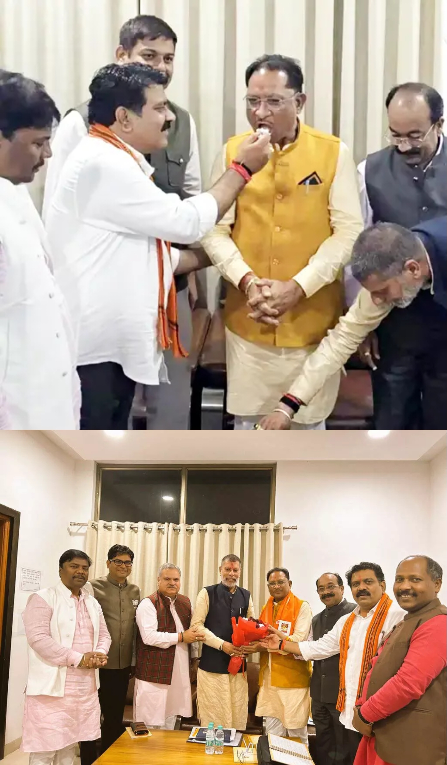 बीजेपी दफ्तर में सीएम विष्णुदेव साय ने मनाया अपना जन्मदिन