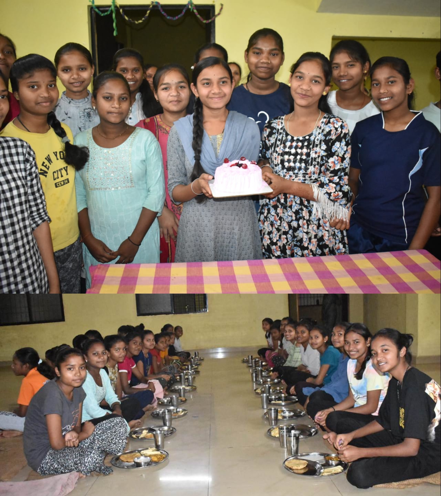 86 छात्रावासों में न्योता भोज का किया गया आयोजन