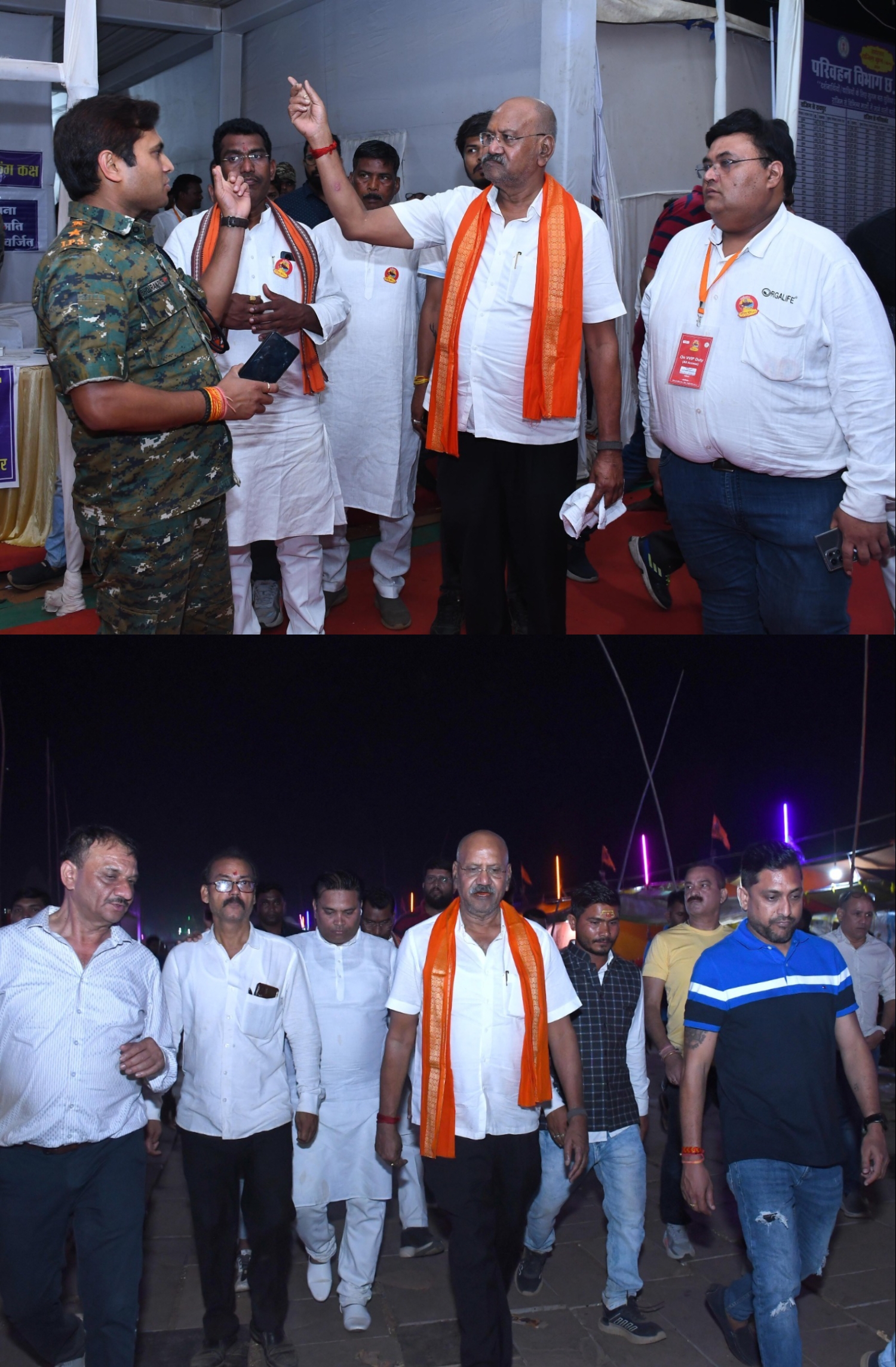 धर्मस्व मंत्री बृजमोहन अग्रवाल ने विगत रात्रि राजिम कुंभ मेला स्थल का किया औचक निरीक्षण