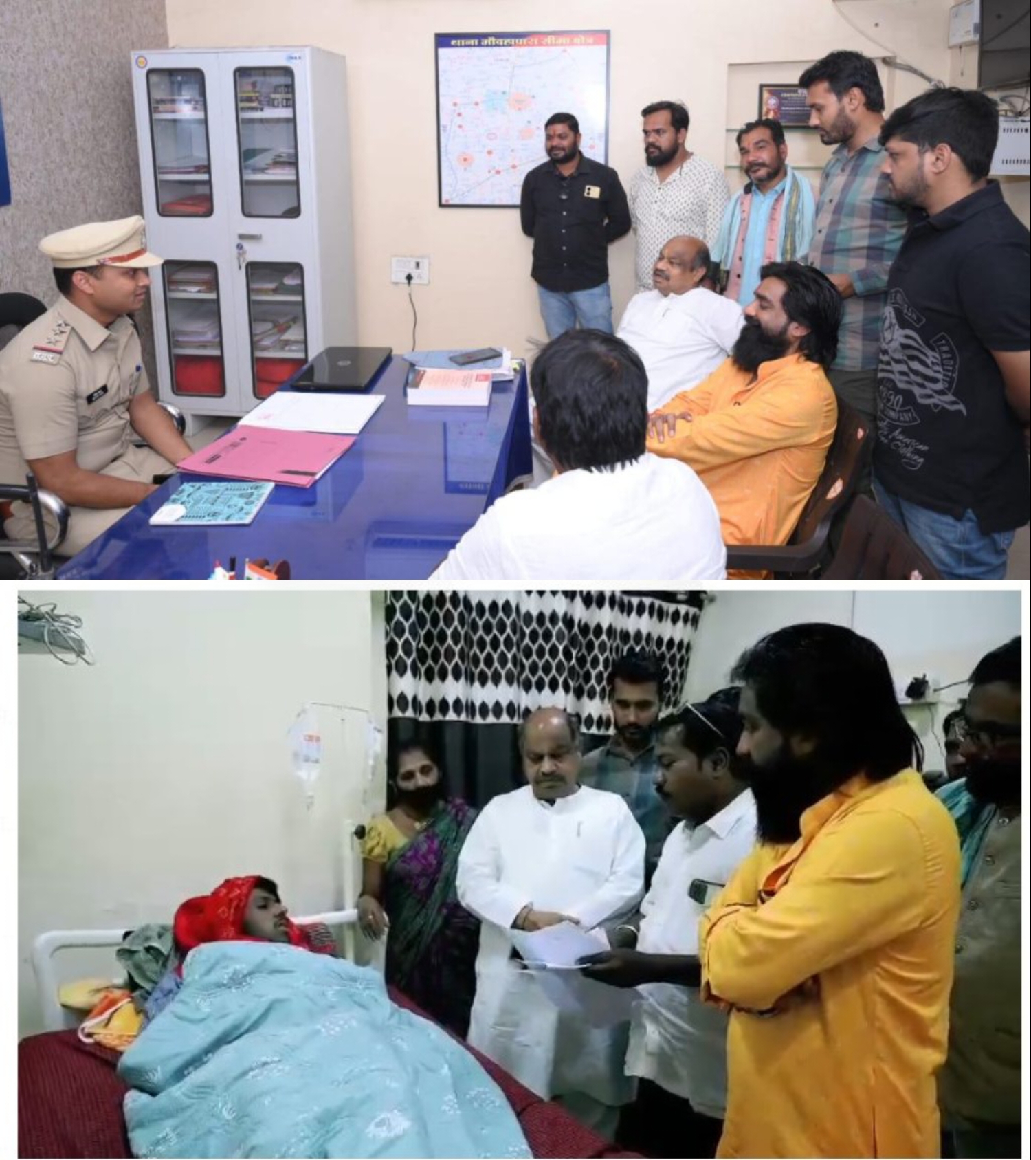 मौदहापारा में हुए विवाद के बाद थाना पहुंचे विधायक पुरंदर मिश्रा, आरोपियों की गिरफ्तारी के दिए निर्देश, घायल से भी की मुलाकात