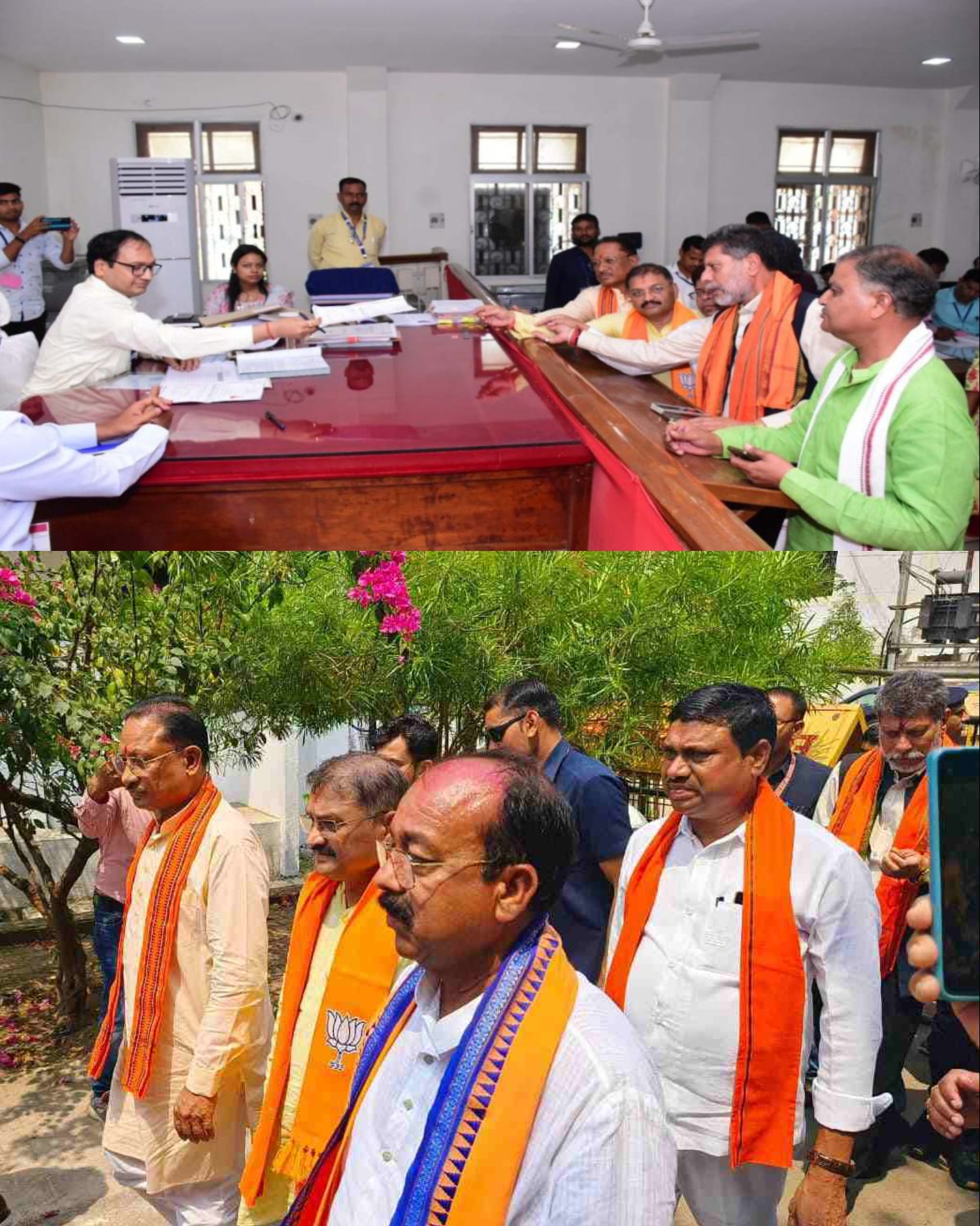 भाजपा प्रत्याशी संतोष पांडेय ने भरा नामांकन, रैली में सीएम समेत कई दिग्गज हुए शामिल, साय बोले &ndash; डबल इंजन की सरकार में राजनांद&zwnj;गांव का होगा चहुंमुखी विकास