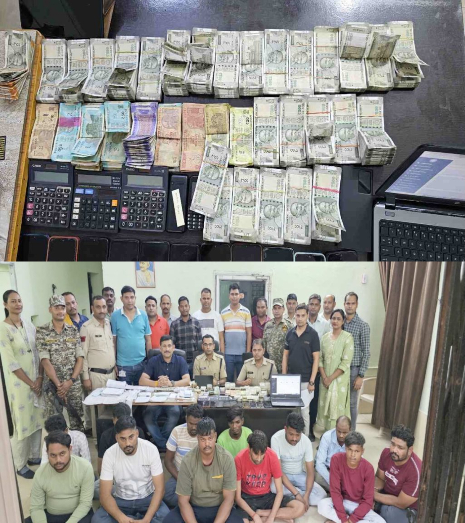 सट्टेबाजों पर पुलिस ने की छापेमारी कार्रवाई, 12 आरोपी गिरफ्तार, लाखों कैश समेत अन्य सामग्री जब्त