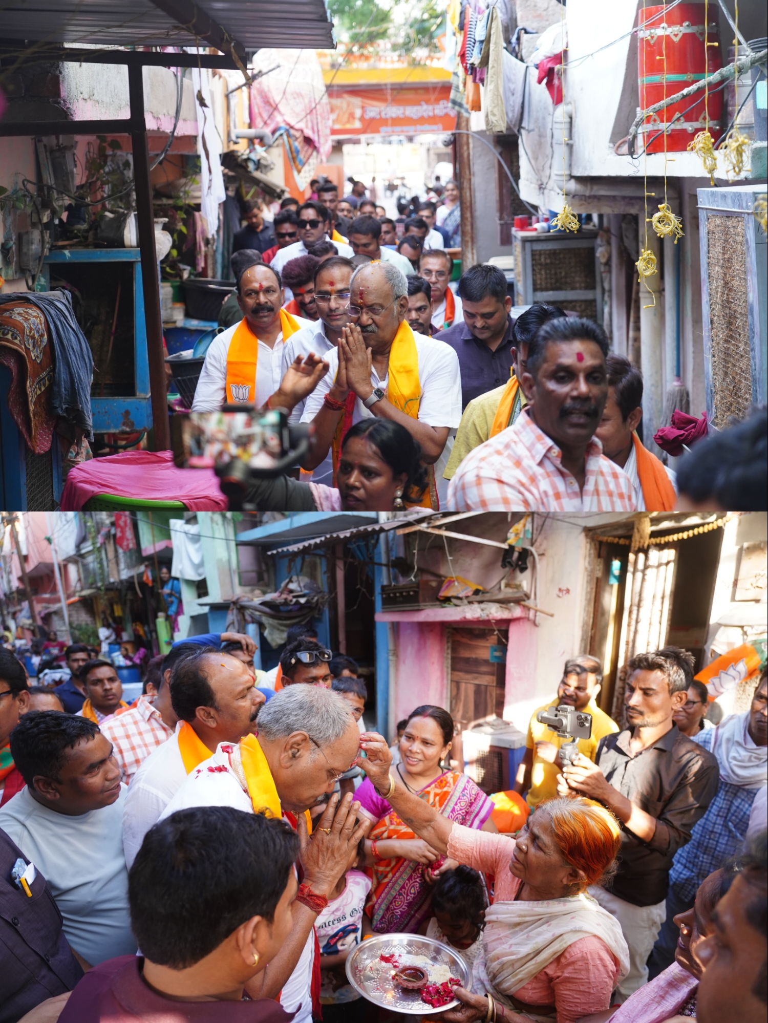 रायपुर लोकसभा से भाजपा प्रत्याशी बृजमोहन अग्रवाल ने आज घर-घर जाकर जनसंपर्क कर मांगे वोट