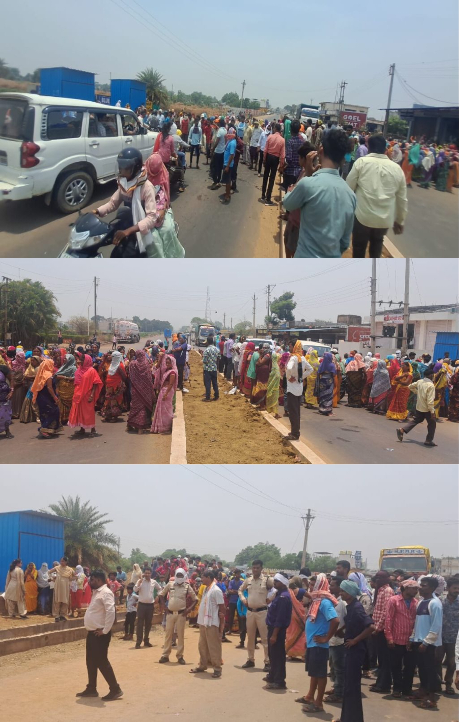 अवैध कब्जा हटाने की मांग: सैकड़ों ग्रामिणों ने मुख्य सड़क पर किया चक्काजाम, 2 घंटे तक बाधित रहा आवागमन