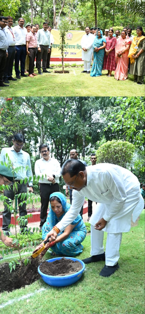 विश्व पर्यावरण दिवस : मुख्यमंत्री ने सपरिवार अपने निवास परिसर में रोपा नीम, रुद्राक्ष और चीकू का पौधा