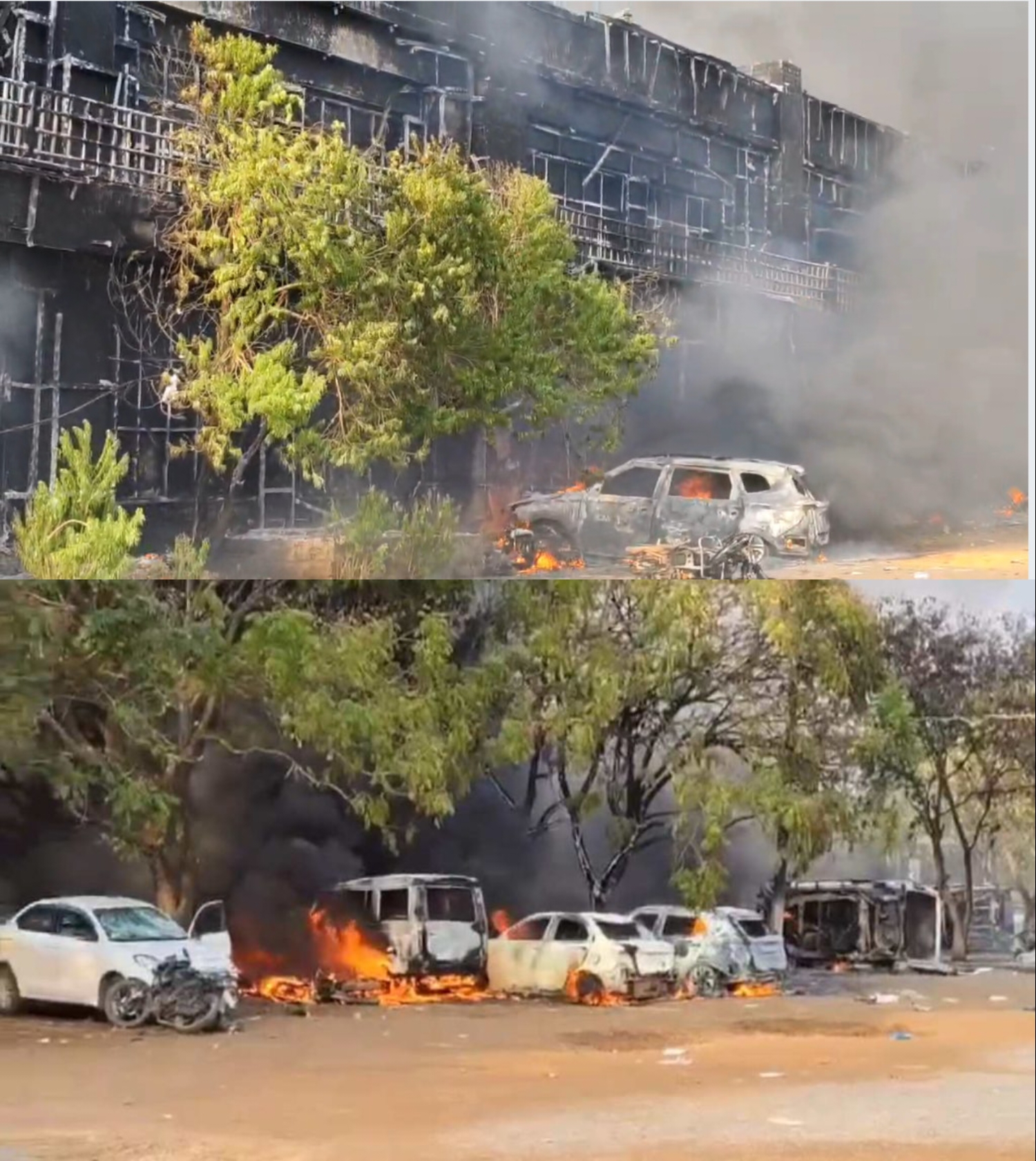 जैतखाम तोड़ने पर उग्र हुआ सतनामी समाज, कलेक्टर-एसपी दफ्तर में लगाई आग, दमकल की दो गाड़ियां समेत कई वाहन जलकर राख