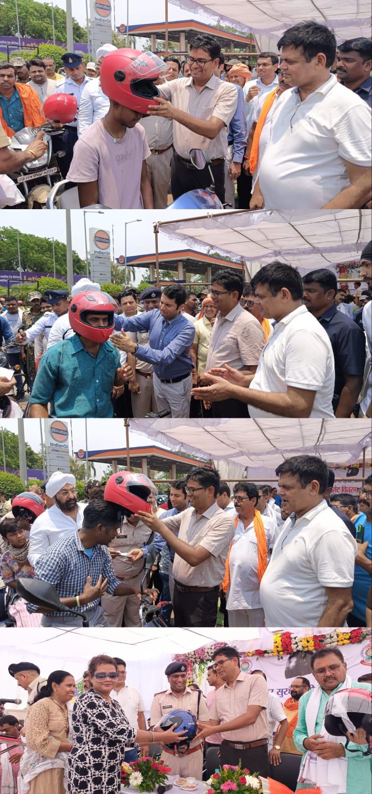 रायगढ़ पुलिस के हेलमेट वितरण कार्यक्रम में शामिल हुए वित्त मंत्री