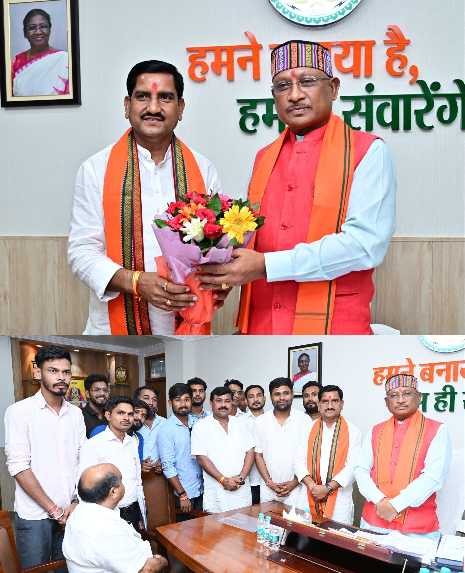 मुख्यमंत्री विष्णु देव साय से केंद्रीय राज्यमंत्री तोखन साहू ने की सौजन्य मुलाकात