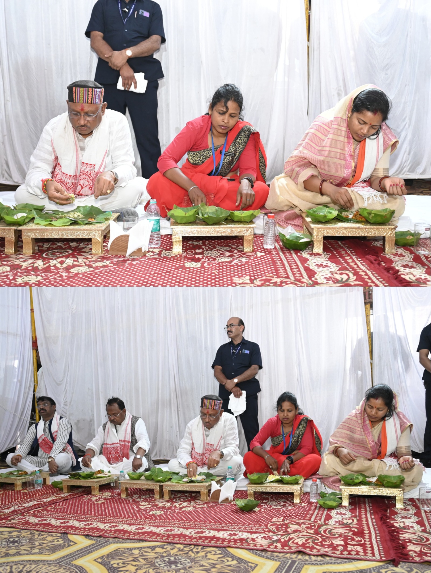 स्वच्छता दीदियों के साथ मुख्यमंत्री ने किया भोजन, जनजाति गौरव समाज की बहनों ने भोजन परोसा