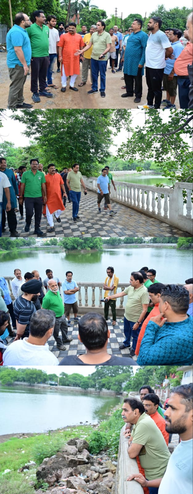 पूर्व मंत्री राजेश मूणत ने किया प्राचीन कर्बला तालाब का निरिक्षण, 15 दिन के भीतर अतिक्रमण हटाने के दिए निर्देश