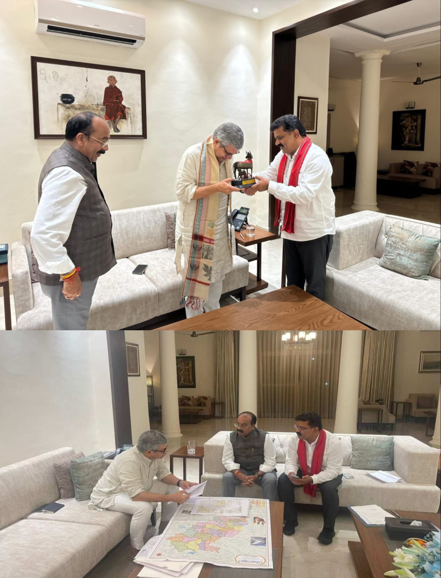 डिप्टी सीएम साव और शर्मा ने रेल मंत्री अश्विनी वैष्णव से की मुलाकात, प्रदेश में चल रही रेल परियोजनाओं पर की चर्चा