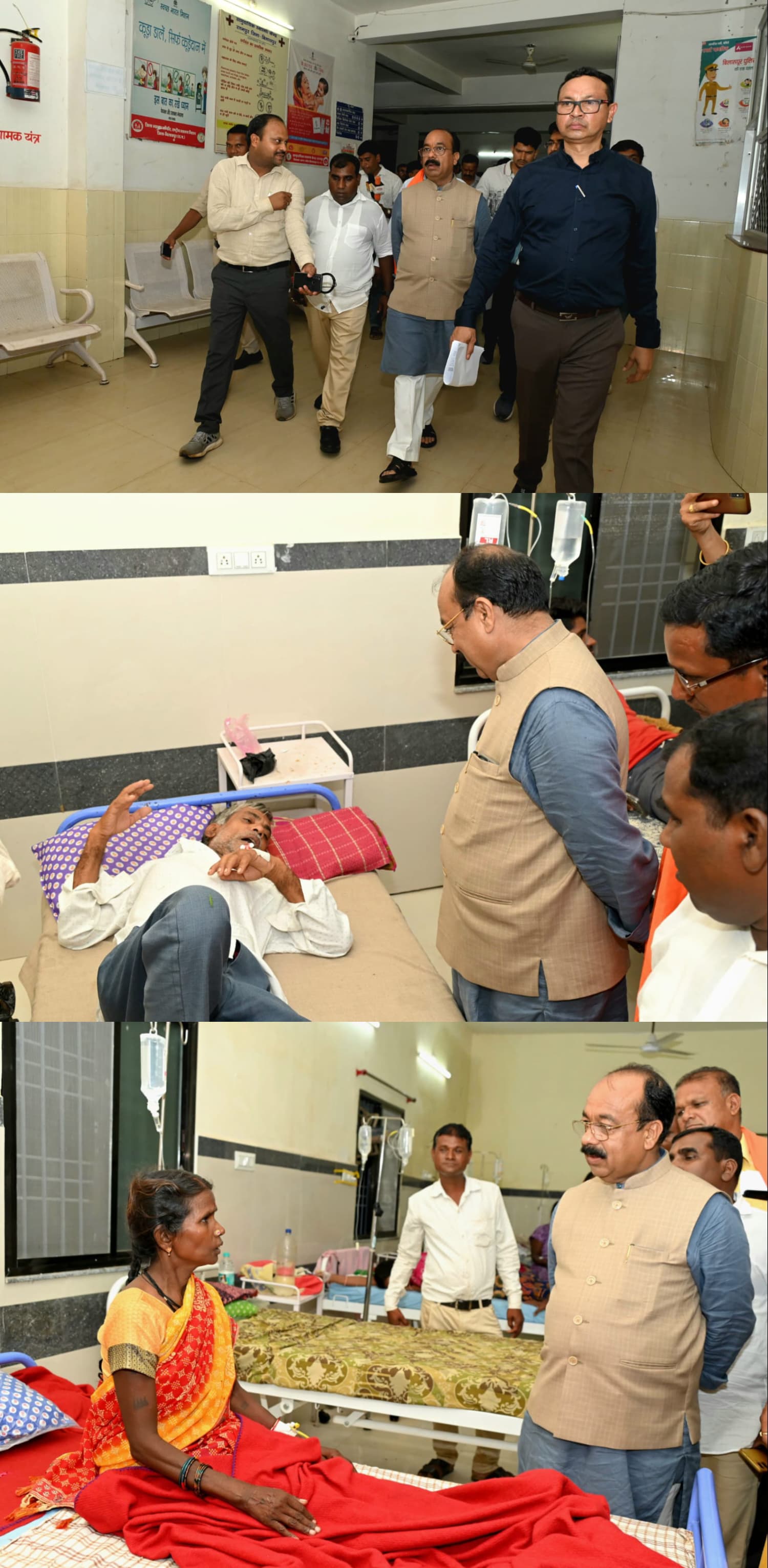 उप मुख्यमंत्री अरुण साव ने डायरिया पीड़ित मरीजों से की मुलाकात, सामुदायिक अस्पताल के डॉक्टरों को बेहतर इलाज करने के दिए निर्देश