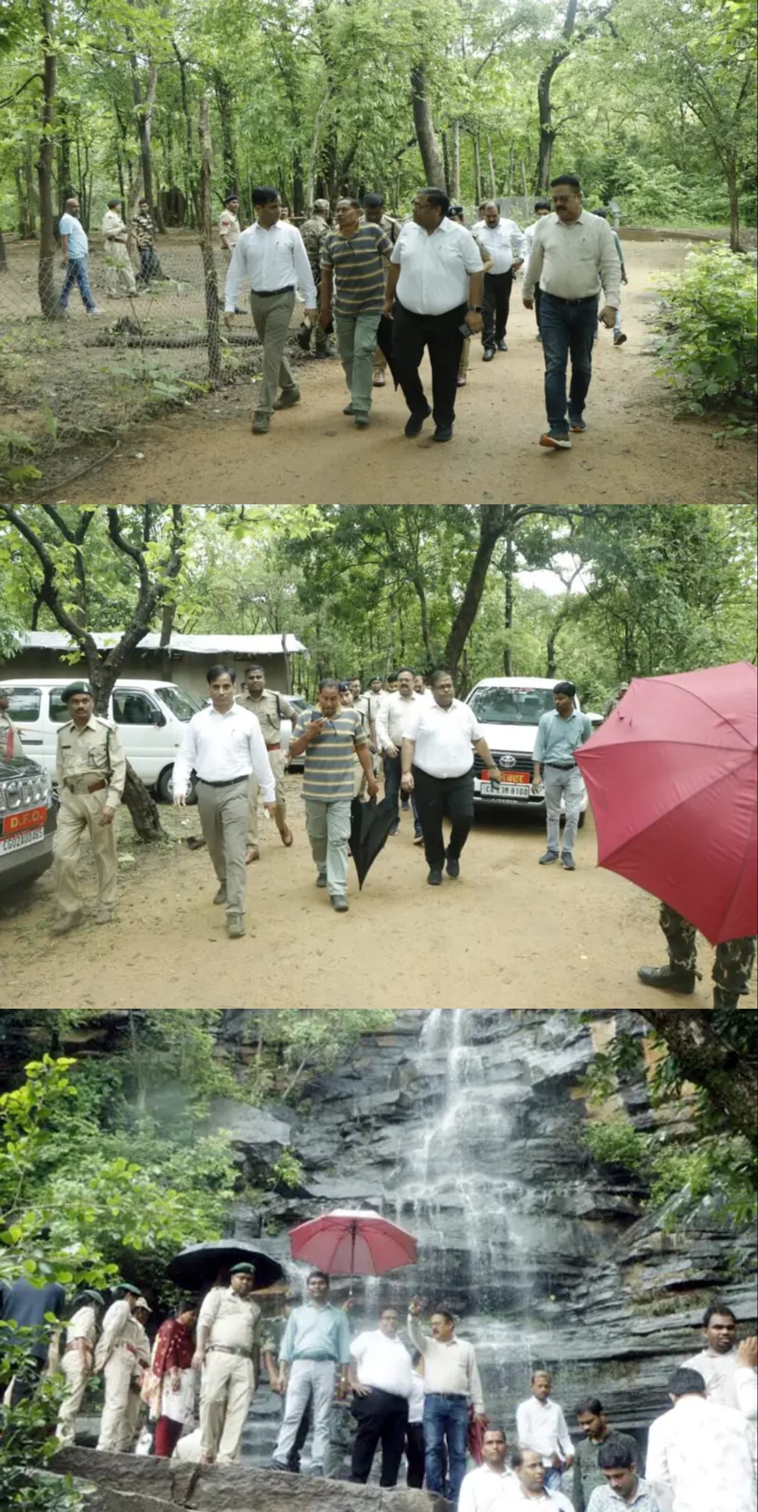 कलेक्टर-एसपी ने चिंगरापगार जलप्रपात स्थल का किया औचक निरीक्षण