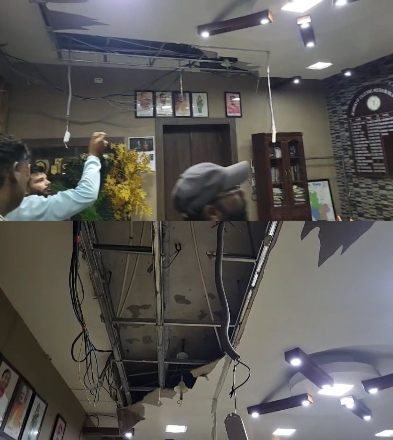 बिलासपुर- बड़ा हादसा टला&hellip; कलेक्टर के चेंबर की फॉल सीलिंग गिरी, मेंटेनेंस पर उठे सवाल