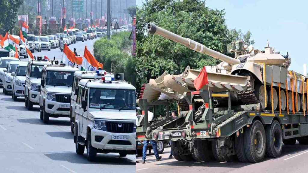 भव्य सशस्त्र सैन्य समारोह: भारतीय सेना का भीष्म टी-90 टैंक पहुंचा रायपुर, शहर में रैली निकालकर किया गया स्वागत