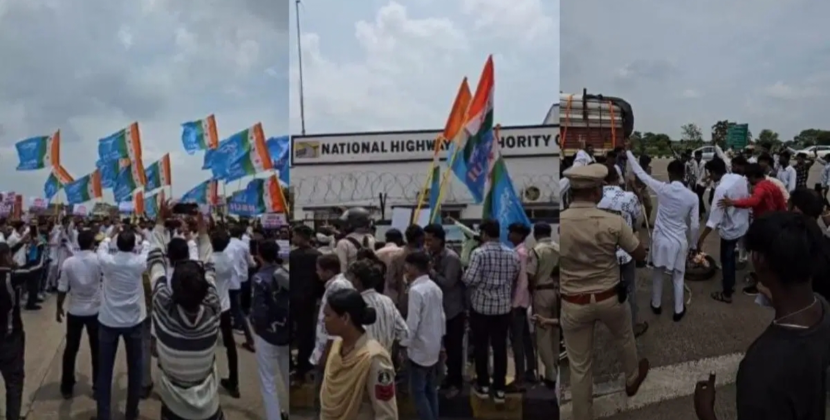 टोल प्लाज़ा में चक्काजाम पर NSUI अध्यक्ष समेत 9 पदाधिकारियों के खिलाफ FIR दर्ज, रायपुर-बिलासपुर मार्ग पर लगा था लंबा जाम
