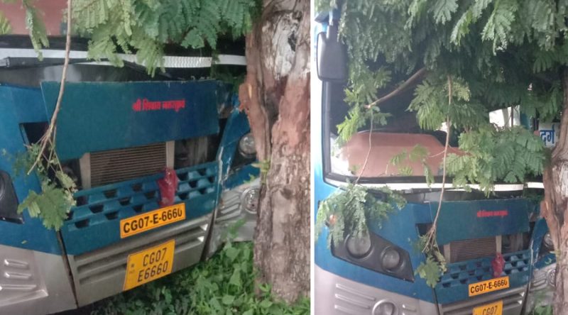तेज रफ्तार में बस पेड़ के टकरायी, कई यात्री घायल