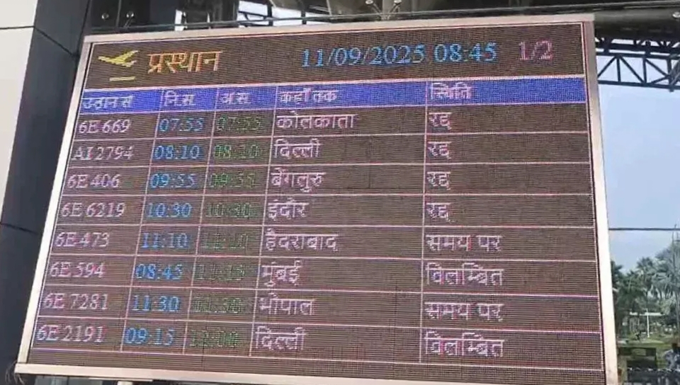 रायपुर एयरपोर्ट में आज भी विजिबिलिटी डाउन, कई फ्लाइट्स रद्द  