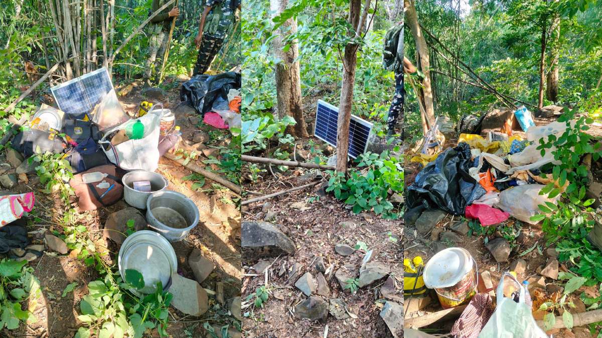कौहापानी जंगल में बड़े नक्सली ठिकाने का भंडाफोड़, भारी मात्रा में नक्सल सामग्री जब्त