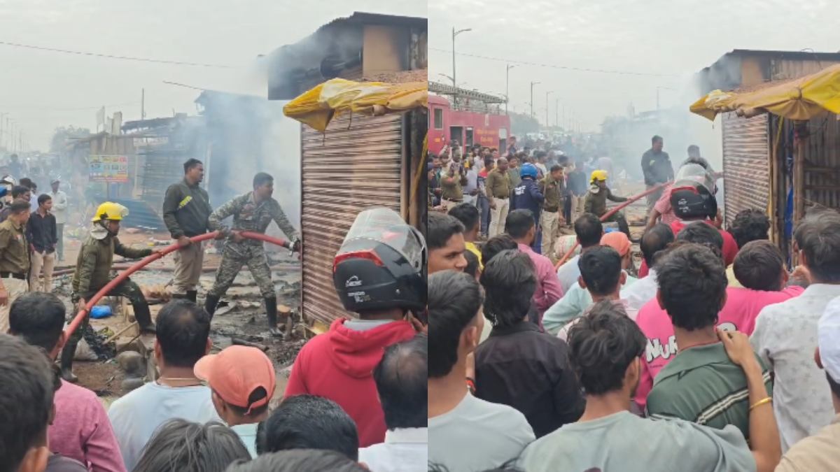 नया रायपुर सेक्टर-28 की मिनी मार्केट में भीषण आग, कई दुकानें जलकर खाक