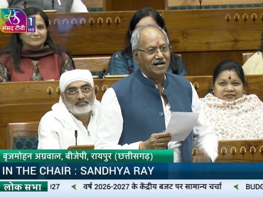सांसद बृजमोहन अग्रवाल ने छत्तीसगढ़ में रेल कनेक्टिविटी बढ़ाने पर दिया जोर; लोकसभा में दैनिक राजधानी और नई वंदे भारत की मांग की