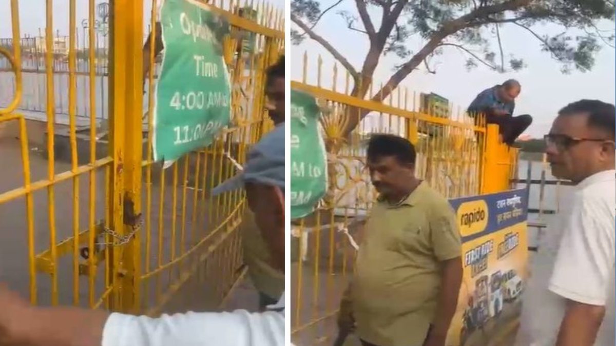 रायपुर मरीन ड्राइव में ठेकेदार की मनमानी, घंटों बंद रहा एंट्री गेट