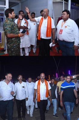 धर्मस्व मंत्री बृजमोहन अग्रवाल ने विगत रात्रि राजिम कुंभ मेला स्थल का किया औचक निरीक्षण