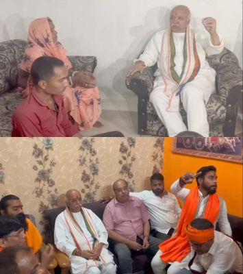 मृतक साधराम के परिजनों से मिले अंतरराष्ट्रीय हिंदू परिषद के अध्यक्ष प्रवीण तोगड़िया, कहा &ndash; आरोपियों को दें फांसी, उनके घरों में चलाएं बुलडोजर