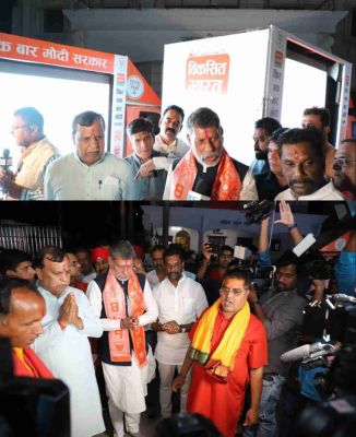 भाजपा अध्यक्ष किरण देव ने विकसित भारत संकल्प एलईडी रथ को दिखाई हरी झंडी, कहा &ndash; यह प्रचार का नहीं, विश्वास का रथ