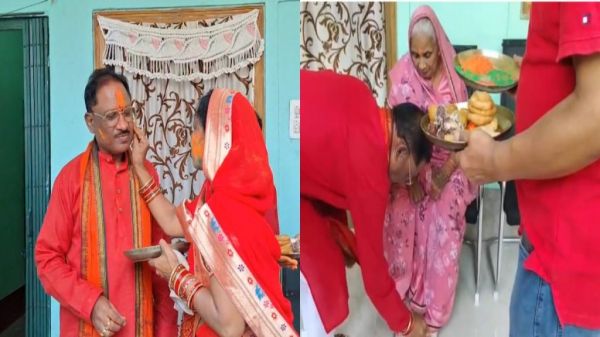 होली के रंग, अपनों के संग: मुख्यमंत्री साय ने गृहग्राम बगिया में परिवार संग खेली होली