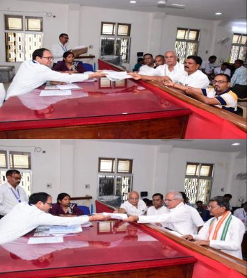 पूर्व मुख्यमंत्री भूपेश बघेल ने राजनांदगांव लोकसभा सीट से दाखिल किया नामांकन, नेता प्रतिपक्ष डॉ. चरणदास महंत भी रहे मौजूद