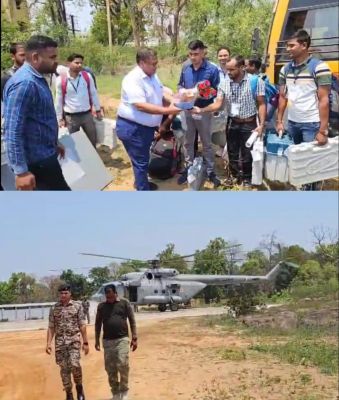 छत्तीसगढ़ के 3 सीटों पर 26 अप्रैल को होगी वोटिंग, अति संवेदनशील क्षेत्र के लिए हेलीकॉप्टर से दल रवाना