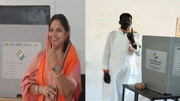 भाजपा प्रत्याशी रुपकुमारी चौधरी और कांग्रेस प्रत्याशी बीरेश ठाकुर ने किया मतदान