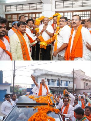 अपने बृजमोहन के माथे विजय तिलक लगाने रायपुर में उमड़ा जन सैलाब...