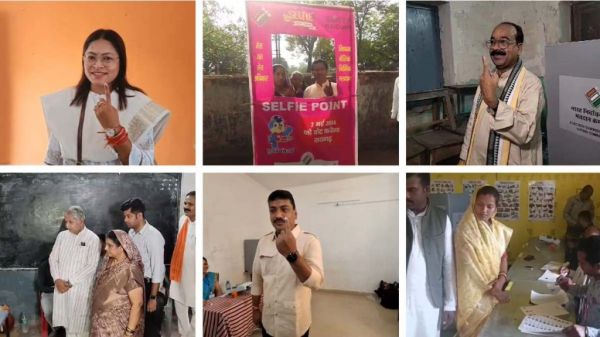 मतदाताओं के बीच लाइन में लगकर मंत्री, विधायक और प्रत्याशियों ने किया मतदान, जानिए किसने कहां से डाला वोट