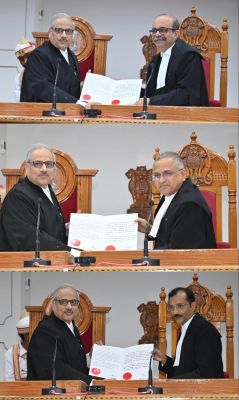 मुख्य न्यायाधीश&nbsp; रमेश सिन्हा ने एक स्थायी जज और दो एडिशनल जज को शपथ दिलाई