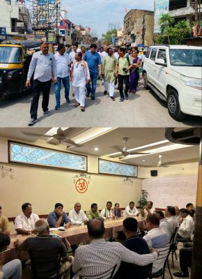 शारदा चौक-तात्यापारा सड़क चौड़ीकरण को लेकर महापौर ढेबर ने व्यापारियों के साथ की बैठक, BJP पर साधा निशाना, कहा- सरकार बदलने पर अटका चौड़ीकरण