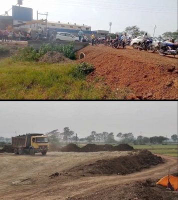 भूमाफिया ने किया गजब का कारनामा, मेन रोड के नाले को पाटकर बना दिया एप्रोच रोड, बरसात में ग्रामीणों को होगी परेशानी