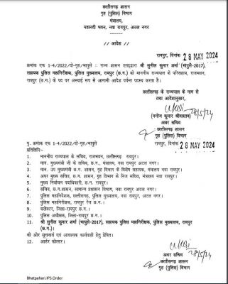 राज्यपाल के परिसहाय नियुक्त किए गए आईपीएस सुनील कुमार शर्मा