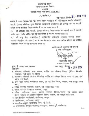 नीलेश क्षीरसागर बने कांकेर के नए कलेक्टर, राज्य सरकार ने जारी किया आदेश