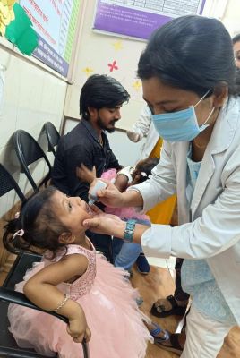 आयुर्वेद महाविद्यालय चिकित्सालय में 1802 बच्चों का स्वर्णप्राशन