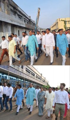 खाद्य मंत्री एवं राजस्व मंत्री ने संयुक्त जिला कार्यालय में हुई आगजनी की घटना का किया निरीक्षण