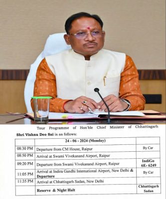 सीएम विष्णुदेव साय आज दिल्ली दौरे पर, आला नेताओं से होगी मुलाकात