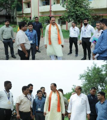 डॉ. भीमराव अंबेडकर स्मृति चिकित्सालय में बनने वाले 700 बिस्तर अस्पताल का स्वास्थ्य मंत्री श्याम बिहारी जायसवाल ने किया स्थल निरीक्षण